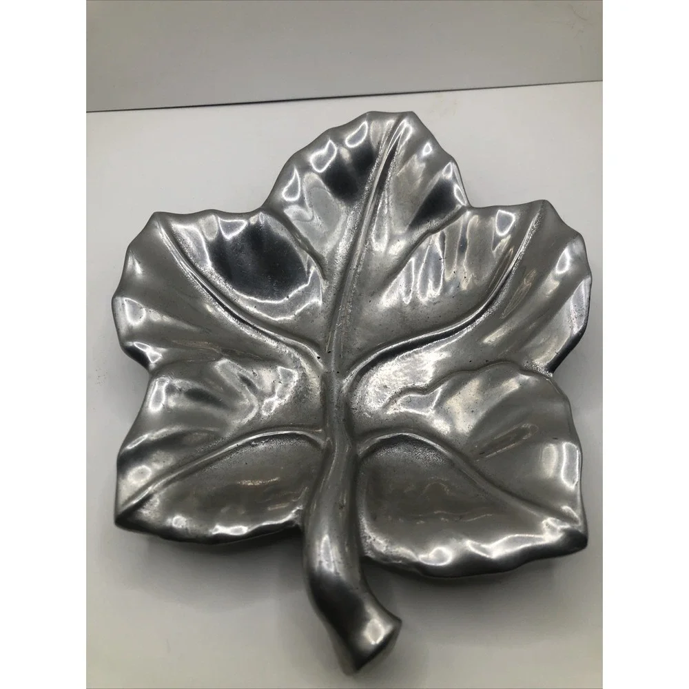 Bruce Fox Signed Cast Aluminum Leaf Dish Tray – Mid-Century Modern MCM